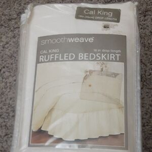 Cal King Ruffled Bedskirt - Cream
